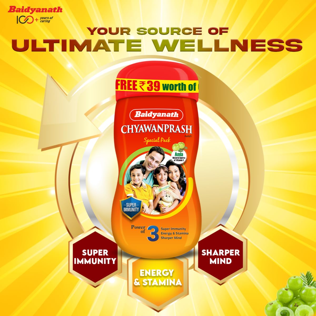 Baidyanath Asli Ayurved Chyawanprash Special - 950G |Immunity Booster | Enhances Strength & Stamina | Made With 52 Ingredients