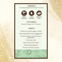 Nat Habit Cold Pressed Oil Combo Almond Oil 100 ml & Detox Charcoal Soap For Deep Detox of Dust, Toxins, Dead Cells & Hair Care