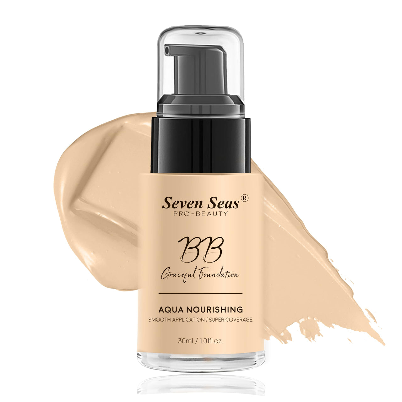 Seven Seas BB Gracefull Foundation | Aqua Nourishing for Face Makeup | Smooth Application | Full Coverage for Women, Pack of 2 (Skin-30ML)