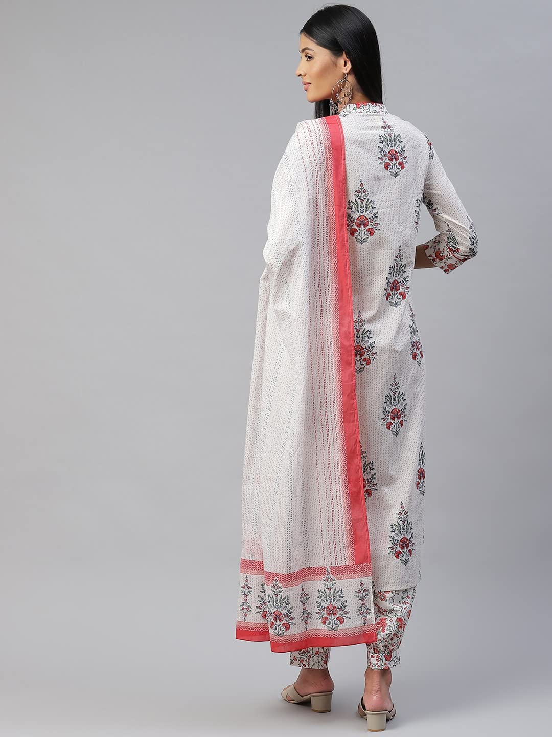 Vaamsi Women's  Pure Cotton Printed Kurta Pant Dupatta Set