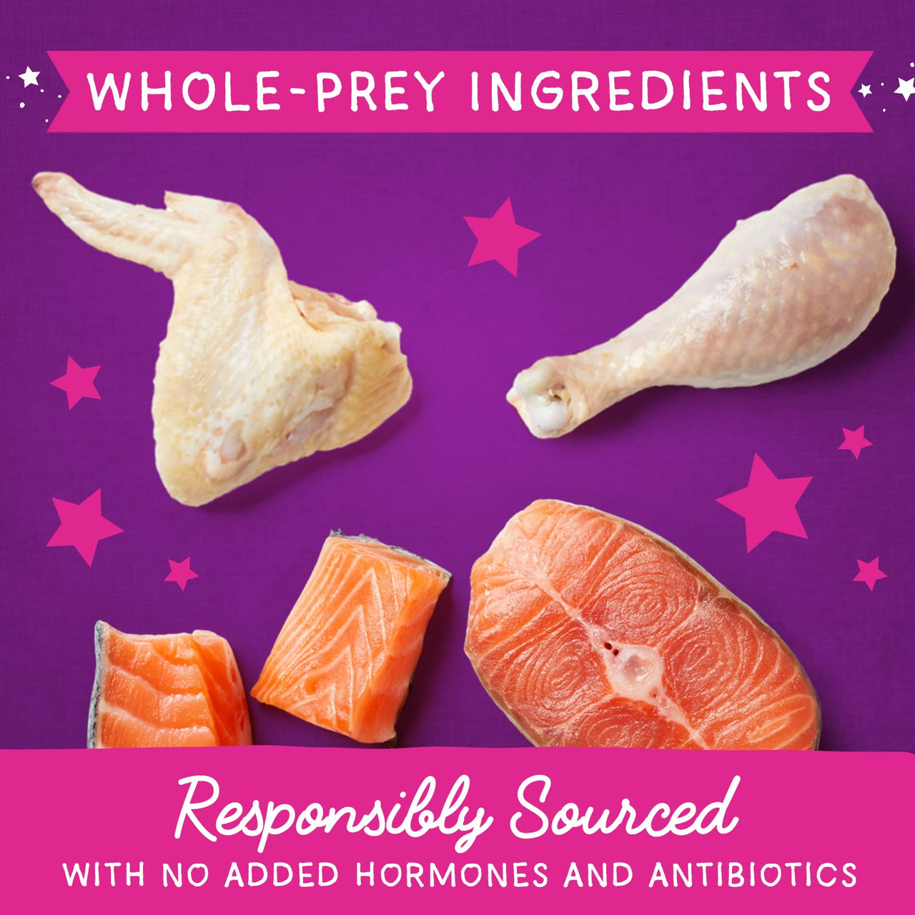 Stella & Chewy's  Freeze-Dried Raw Marie’s Magical Dinner Dust – Grain Free, Protein Rich Cat & Kitten Food Topper – Wild-Caught Salmon & Cage-Free Chicken Recipe – 7 oz Bag Salmon & Chicken 7 Ounce (Pack of 1)