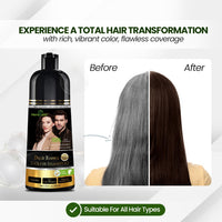 Herbishh Dark Brown Hair Color Shampoo, 3 in 1, 100% Grey Coverage, Hair Color for Men & Women, Long-lasting Color in 15-20 Mins, Ammonia-free, 200 ml