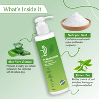 BAKE 2% Salicylic Acid Face Wash For Oily Skin with Green Tea | Sulphate free, Anti Acne Gentle Face Cleanser | Controls Oil & Sebum Production | 100ml (Fresh)