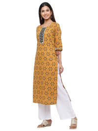 Jaipur Kurti Women's  Cotton Straight Kurta Green S