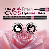 FACES CANADA Magneteyes Fresh Eyeliner Pen - Black, 1ml | All - Day Waterproof & Smudgeproof | Long-Lasting | Intense Color Payoff | Quick Drying & One Stroke Application | Rose Extract