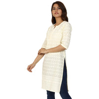 QUEEN SHIELD Women's  Formal & Casual Cotton Chikan-Kari Kurta (4444.)