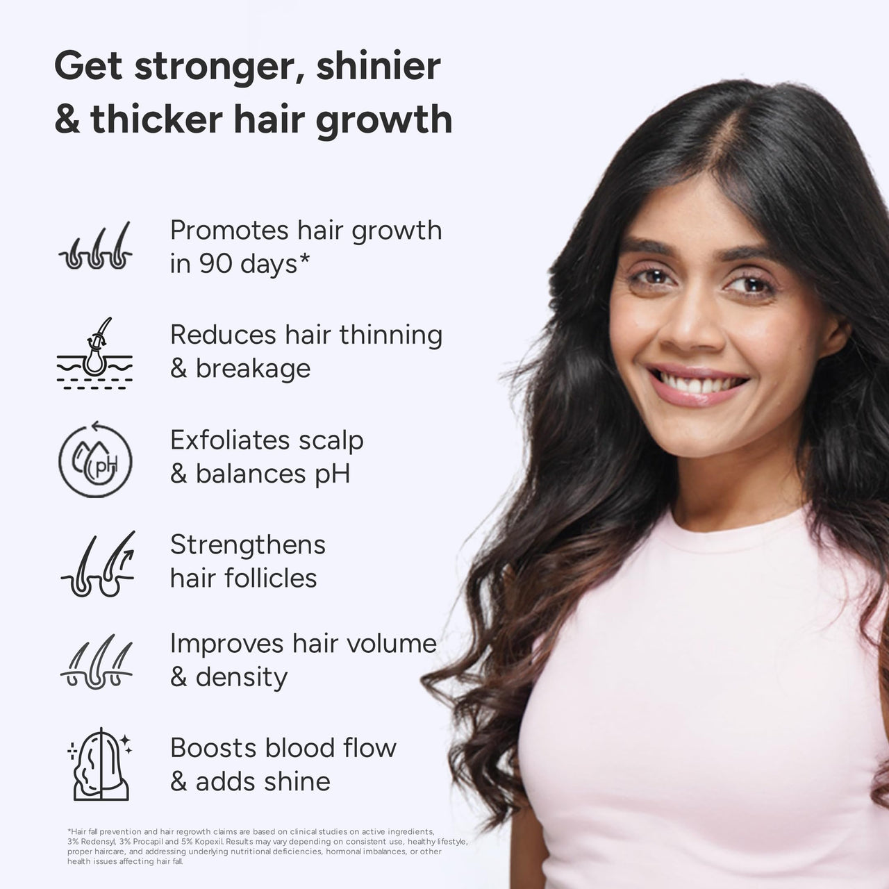 Arata Grow Strong Combo | Intensive Hair Growth Serum & Super Shampoo | Boost Hair Growth | Reduce Hair Loss | Smooth & Shiny Hair | 3% Redensyl, Biotin, Protein, Vitamins | 150ml + 30ml