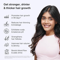 Arata Grow Strong Combo | Intensive Hair Growth Serum & Super Shampoo | Boost Hair Growth | Reduce Hair Loss | Smooth & Shiny Hair | 3% Redensyl, Biotin, Protein, Vitamins | 150ml + 30ml