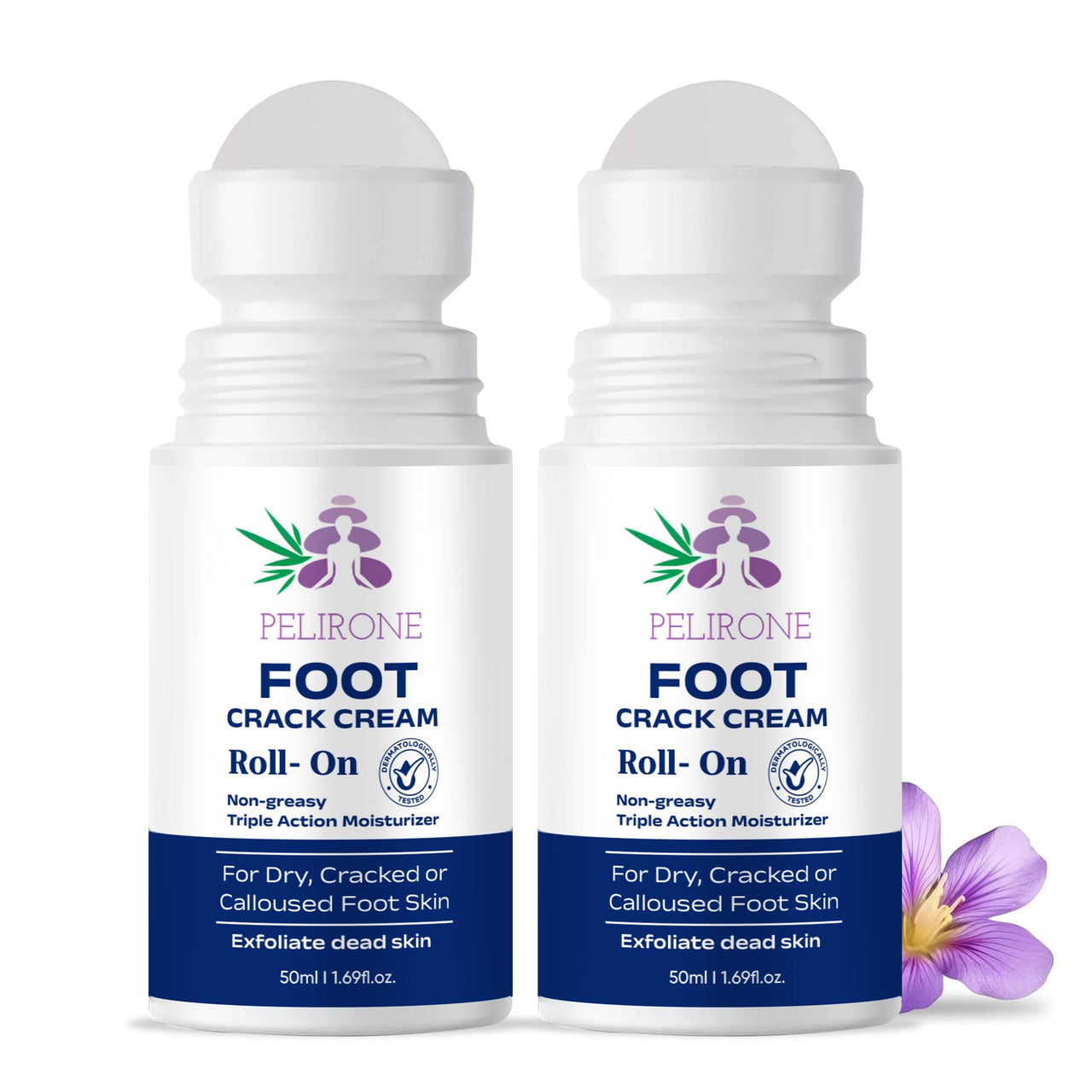 PELIRONE 20% Urea Foot Cream Roll On 50ml | For Dry & Cracked Heels | With 2% Lactic Acid, Olive Oil & Vitamin E | Helps Repair and Moisturise Cracked Heels 1