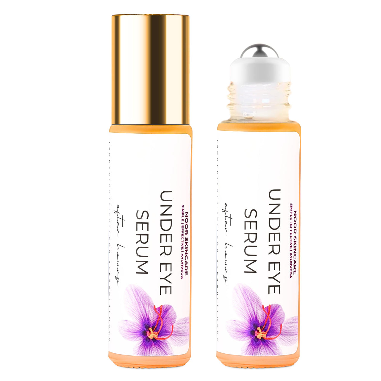 Noor Skincare Under Eye Serum - for Dark Circles Removal and Wrinkles, Under Eye Roll On & Dark Circle Remover, Anti Wrinkle, Heals Puffy Eyes and Fine Lines, 100% Organic (Women/Men)