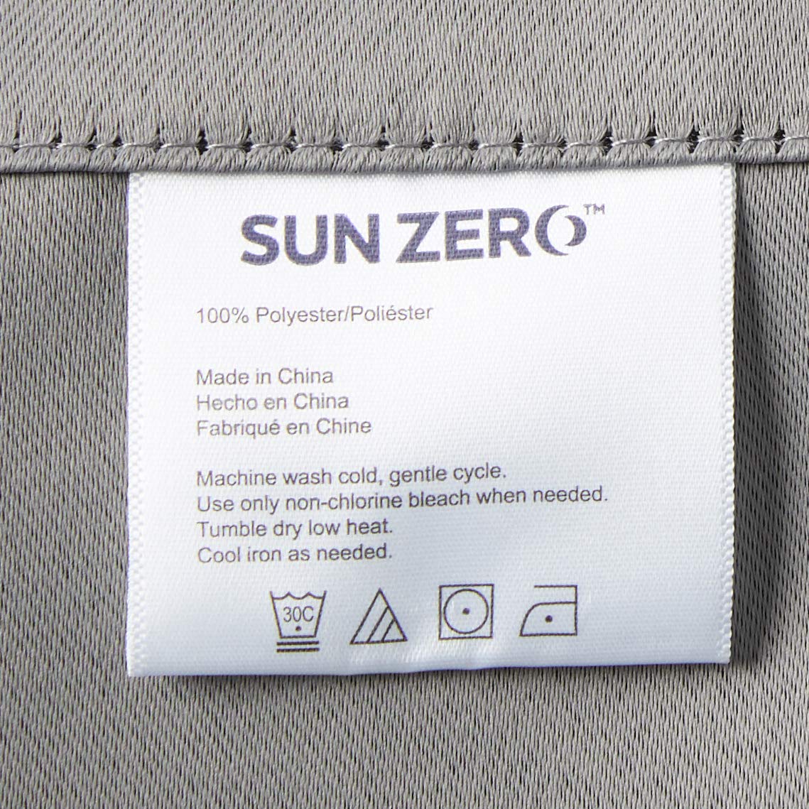 Sun Zero Easton Energy Saving Blackout Grommet Curtain Panel, 40" x 120", Gray Grey 40" x 120"