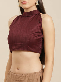 AKHILAM Women's  Organza Net Embroidered Saree With Blouse Piece