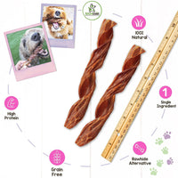 Nature Gnaws - Beef Jerky Springs for Dogs - Premium Natural Beef Gullet Sticks - Simple Single Ingredient Tasty Dog Chew Treats - Rawhide Free 7-8 Inch 6 Count (Pack of 1)