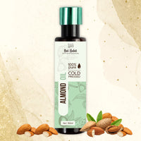 Nat Habit Cold Pressed Oil Combo Almond Oil 100ml and Dual Tooth Wooden Neem Comb For Hairfall, Hair Growth & Multi-Action