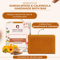 Passion Indulge Sandalwood Handmade Bath Soap PACK OF 3 (Each 100 gm)