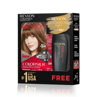 Revlon ColorSilk Hair Color with Keratin - 4G Medium Golden Brown - (with Outrageous Shampoo 90 ml)