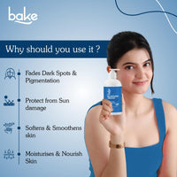 BAKE 10% Niacinamide Body Lotion SPF 30 with Kojic Acid for Acne Marks & Dark Spots, Pigmentation, Tan Removal | For Women & Men | 200ml