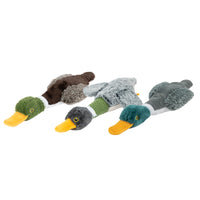 Best Pet Supplies Interactive Mallard Mates Dog Toy with Crinkle and Squeaky Enrichment for Small and Medium Breed, Cute and Plush - Mallard Duck Wing Bundle (Gray, Gray, Brown), Small