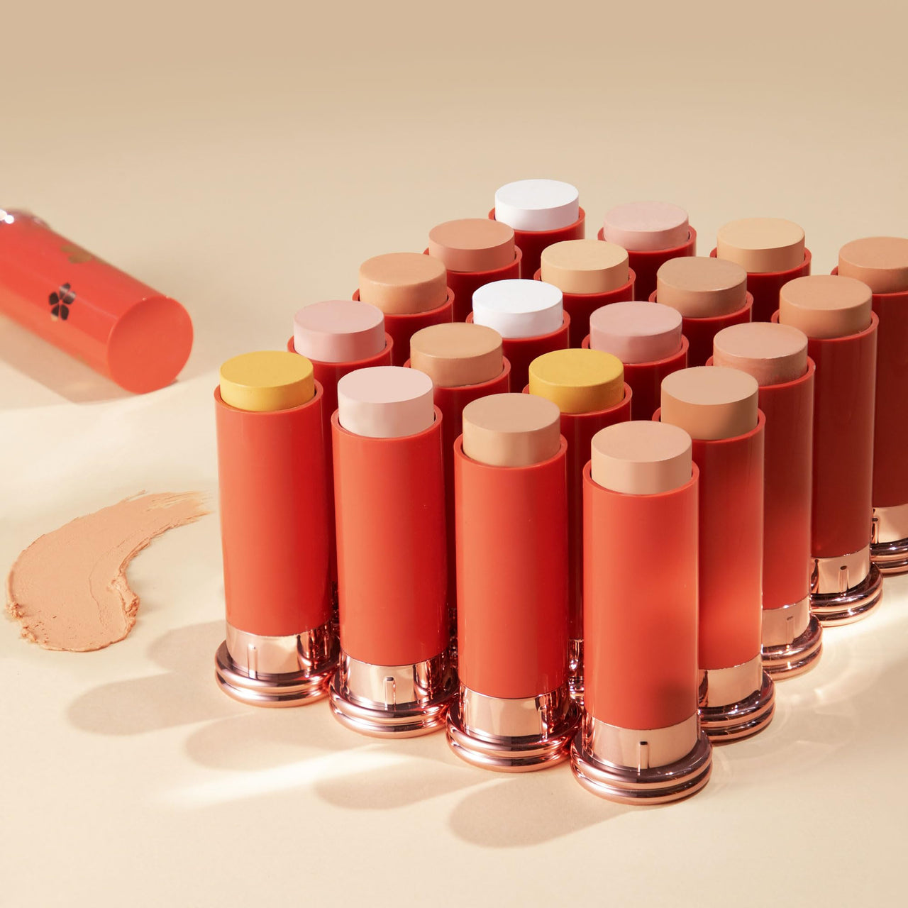 Olivia SkinSync Make Up Stick Foundation With SPF 25, Lightweight, Full Coverage Foundation With Natural Finish Face Makeup, Waterproof & Sweatproof Foundation Stick - 15g| Shade - 04 Creamy Praline