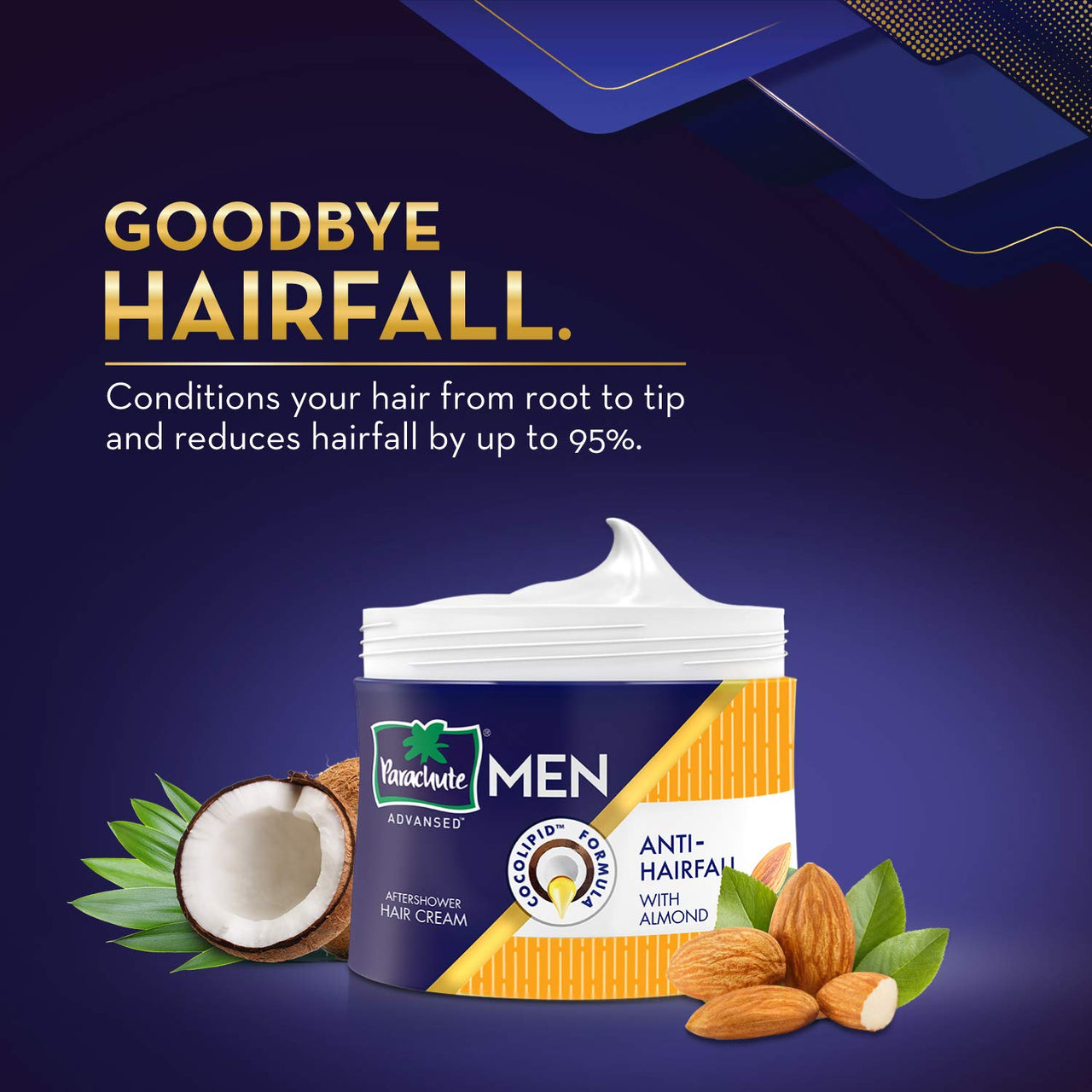 Parachute Advansed Men Hair Cream, Anti-Hairfall, With Almond Oil, 100 gm and Parachute Advansed Men Hair Cream, Classic, with Goodness of Coconut, 100 gm