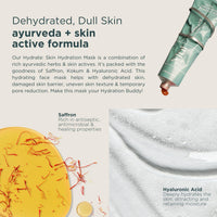 Mul Secrets 100 ml Hydrate Facemask & Scrub - Dry Skin Hydration, Softening, Brightening & Plump Skin - Hyaluronic Acid, Chamomile & Saffron - 30+ Uses - 50mlx2