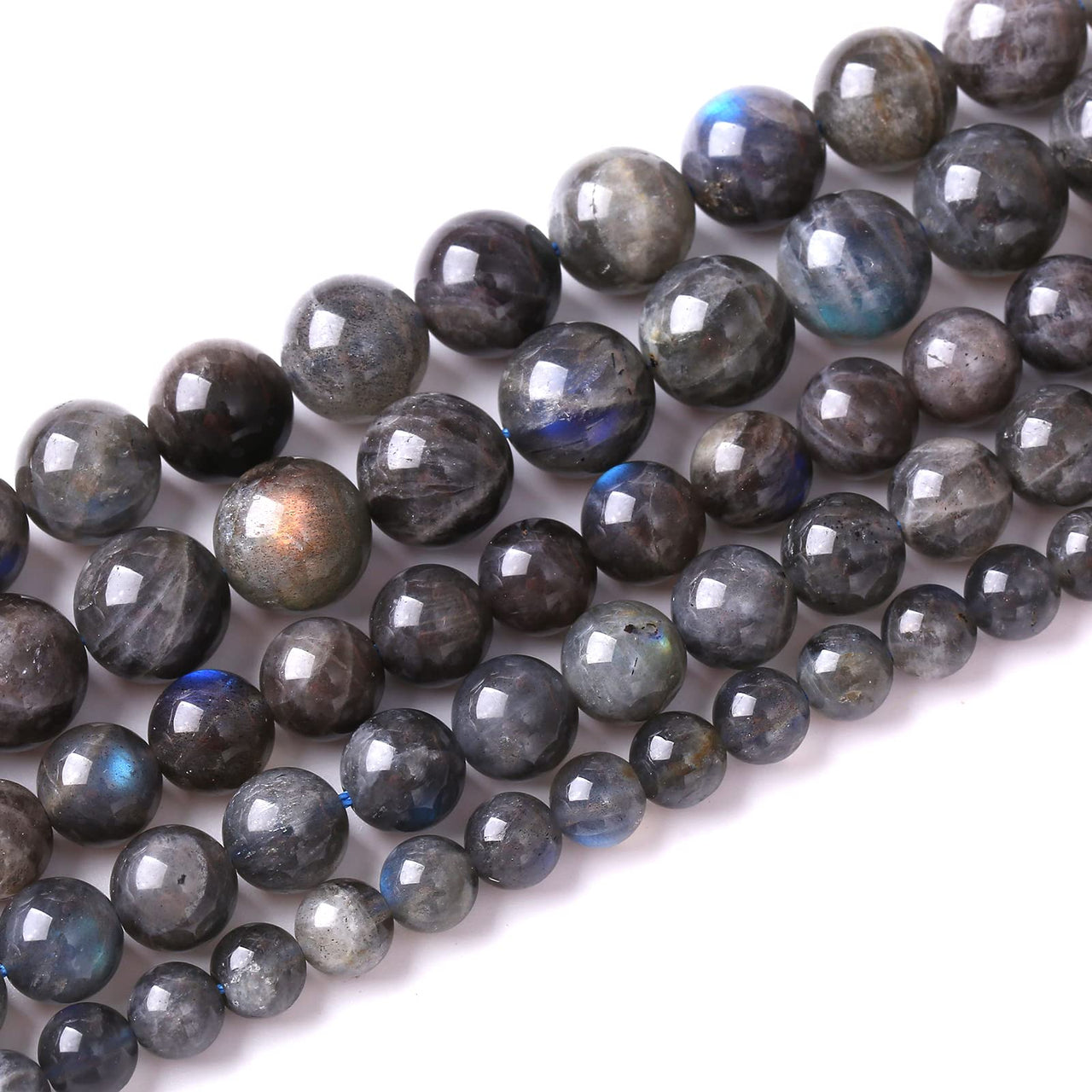 8mm 45pcs AAA Natural Labradorite Gemstone Beads for Jewelry Making Crystal Energy Stone Healing Power DIY Bracelet Necklace 15" Gray Labradorite 8mm