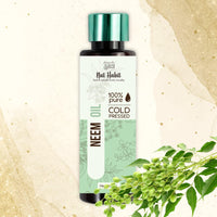Nat Habit Cold Pressed 100% Pure Neem Oil for Skin & Hair | Zero Preservatives | Body Massage Oil, Hair Oil - (200 ml)
