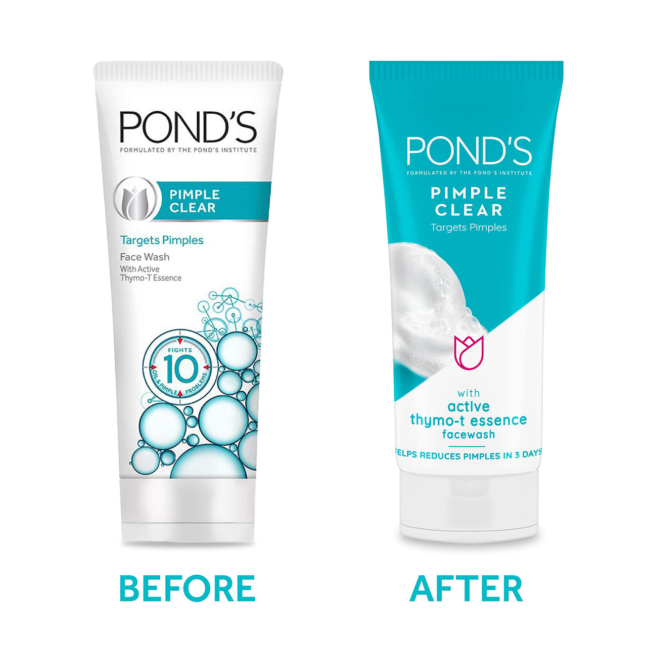 POND's Pimple Clear, Facewash, 100G, For Glowing Skin, With Active Thymo-T Essence Formula, Helps Reduce Pimples In 3 Days, Face Wash Controls Oil, Reduces Blackheads