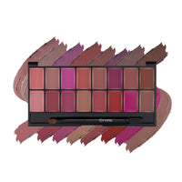 MARS Infinity Lip Palette | Demi Matte | 16 Colors to Infinte Lipstick Colors | Free Spatula cum Applicator (36.0 gm) (03-Multicolor)