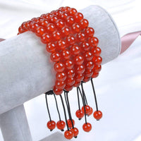 Massive Beads Natural Healing Power Gemstone Crystal Beads Unisex Adjustable Macrame Bracelets 8mm Carnelian