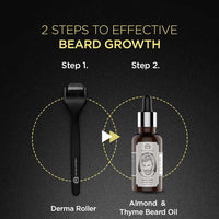The Man Company Beard Booster Duo | Derma Roller + Beard Oil | Activates Hair Follicles | Accelerates Beard Growth, Fuller & Thicker Beard | Improves Patchy Beard