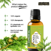 Indus Valley 100% Pure Natural & Organic, Undiluted Cypress Essential Oil with Glass Dropper for Skin, Hair Care -15ml