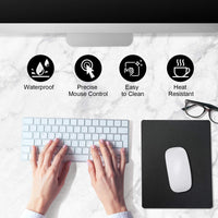 Mouse Pad, Black Premium Hard Metal Aluminum Mousepad, Double Side Waterproof Ultra Smooth Mouse Pad for Fast and Accurate Mouse Control for Office and Gaming, 9.4 x 7.9inch Medium