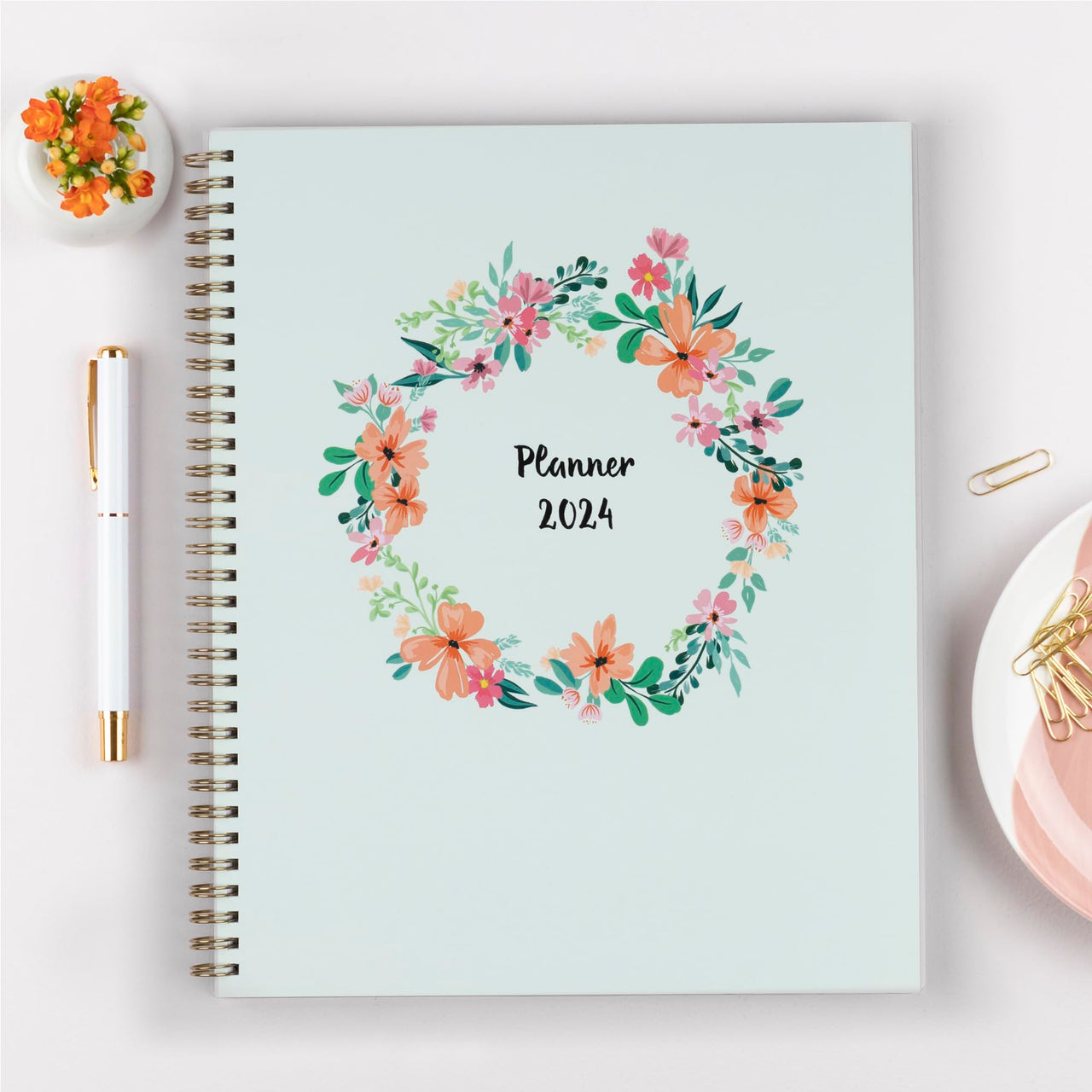 Blue Sky 2024 Weekly and Monthly Planner, January - December, 8.5" x 11", Frosted Cover, Wirebound, Laurel (144729) 8.5" x 11" New Version
