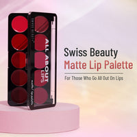 Swiss Beauty All About Lip Palette With 10 Pigmented Colors |Creamy Matte Finish Lip Colors Lipstick |Travel Friendly Lip Palette | Multicolor-03, 12gm