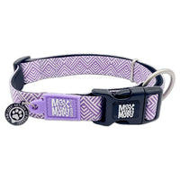 Max & Molly Soft Padded Neoprene Dog Collar w/Smart ID Gotcha! QR Pet Safety Tag, Durable, Waterproof, Anti-Stink, Machine Washable Collar for Dogs, Mykonos Lilac Stripe, XS