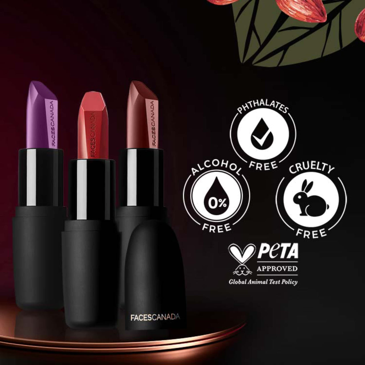 FACES CANADA Festive Glam - Weightless Matte Lipstick Pack of 2 - Buff Nude & Peach Candy (4.5gx2) | Highly Pigmented Lip Color | Smooth One Stroke Glide | Moisturizes & Hydrates Lips