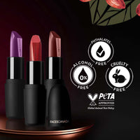 FACES CANADA Festive Glam - Weightless Matte Lipstick Pack of 2 - Buff Nude & Peach Candy (4.5gx2) | Highly Pigmented Lip Color | Smooth One Stroke Glide | Moisturizes & Hydrates Lips