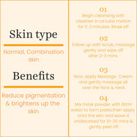O3+ Vitamin C Facial Kit 45g with Peel Off Mask for Instant Radiance and Even Skin Tone | Ideal for Normal, Combination Skin
