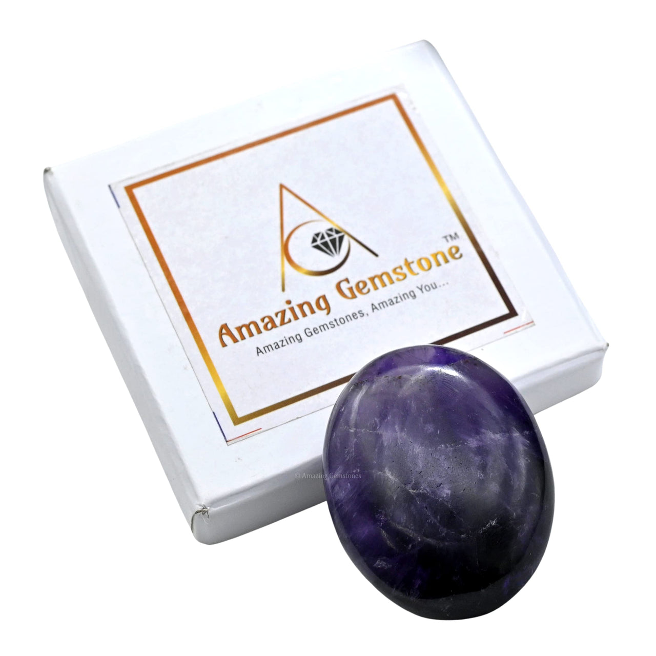Amethyst Massage Polished Crystal Palm Stone, Large Size Amethyst Stone for Chakra Balancing, Reiki Healing and Crystal Grid