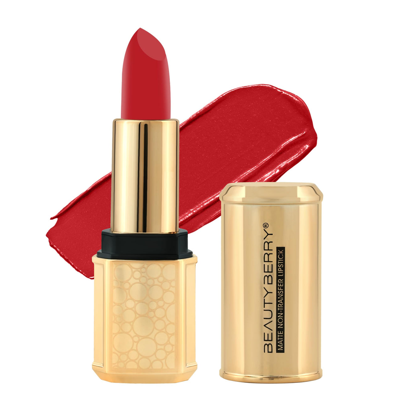 Beauty Berry Bold Babe Non-Transfer Matte Lipstick | Highly Pigmented, Lightweight, Smudge Proof & Waterproof Lipstick | Single Swipe Application, Long Lasting Lipstick for Women (Red Coat)