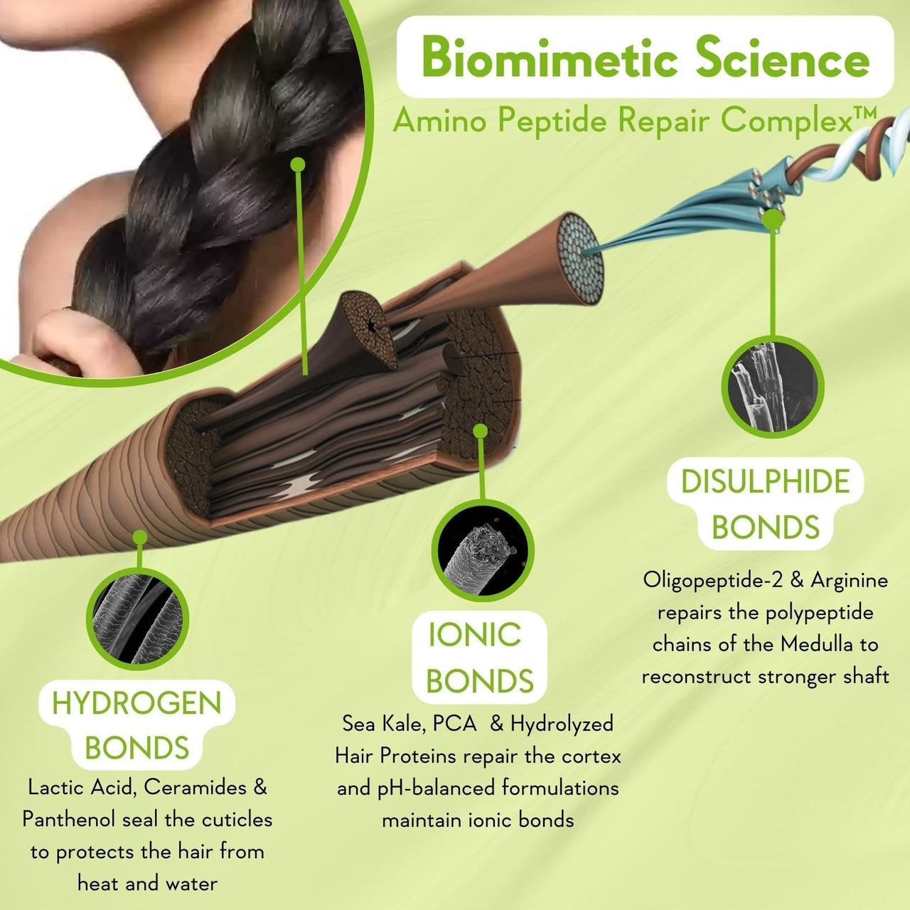 WishCare Triple Bond Repair Booster Hair Serum for Dry Frizzy Hair - 10% AminoPeptide Complex- For Men & Women 100ml