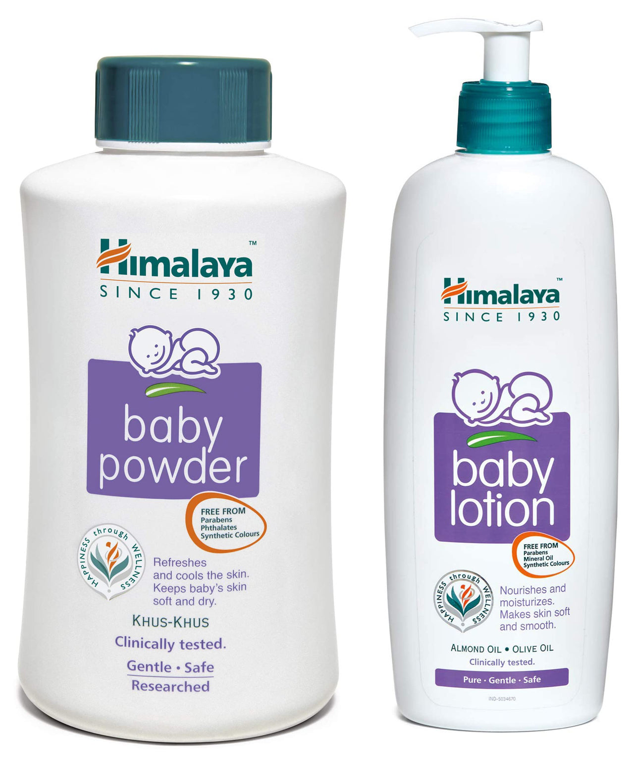 Himalaya Baby Powder, 700g and Herbals Lotion (400ml) Combo