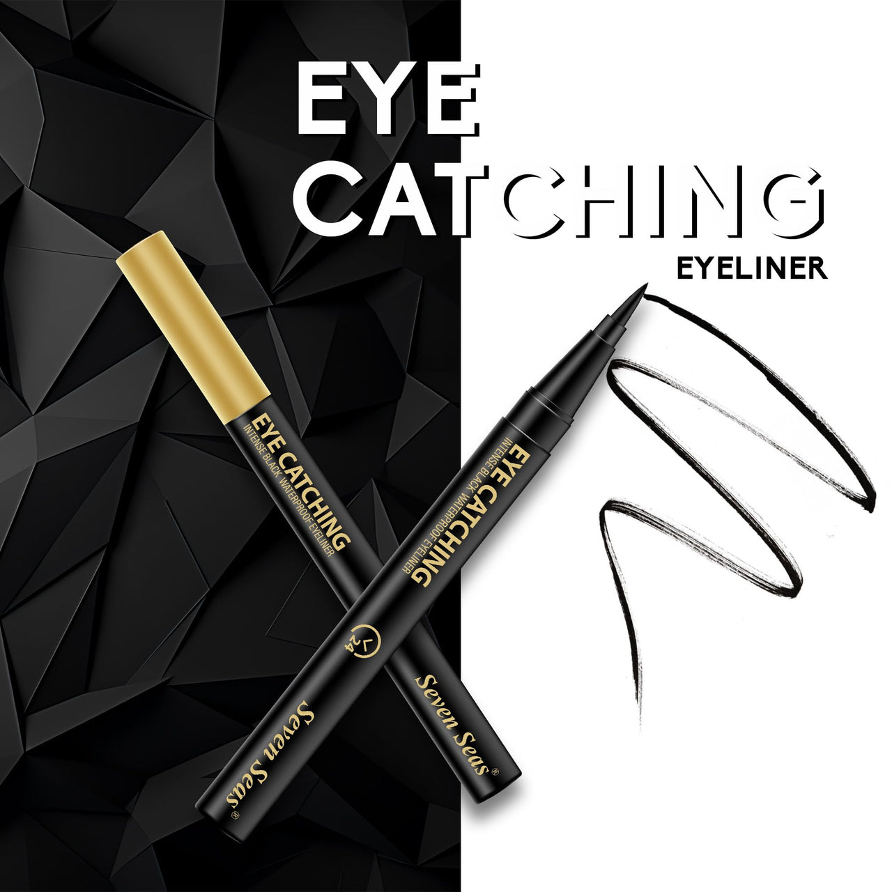 Seven Seas Eye Catching Sketch Eyeliner Long | Lasting Sweat, Waterproof | Eyeliner for women, Girls (Black, 0.55ml)