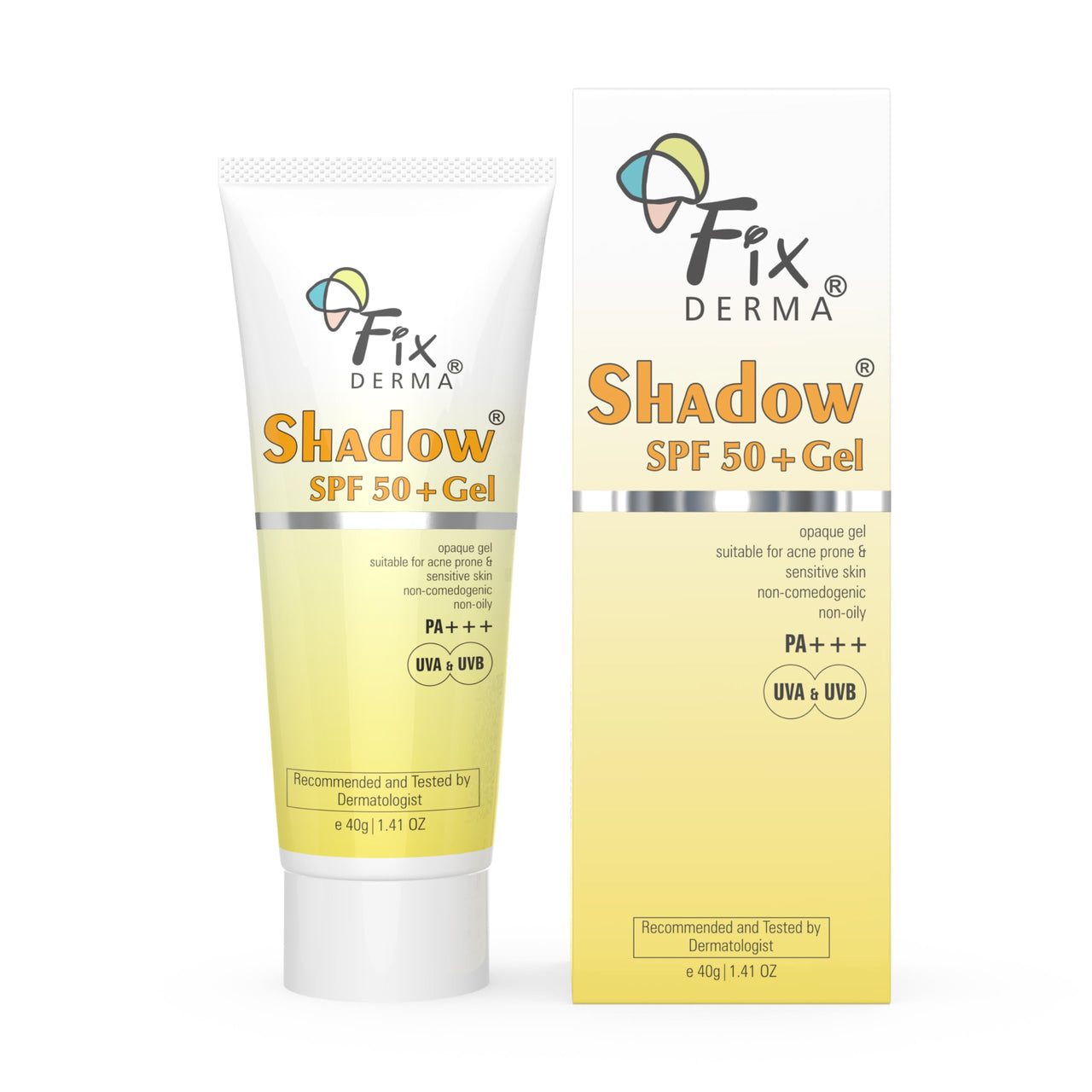 Fixderma Shadow Sunscreen SPF 50+ PA+++ Gel Broad Spectrum Sunscreen For UVA & UVB Protection | Women & Men (40 g (Pack of 1), 50, Sun Protection Factor (SPF)