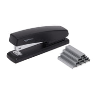 Basics Stapler with 1000 Staples, Office Stapler, 25 Sheet Capacity, Non-Slip, Black, 3 Pack 3-Pack