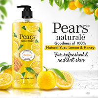Pears Naturale Refreshing Vitamin C Body Wash with Natural Yuzu Lemon, Vitamin C & Honey Extract | for Refreshed & Radiant Skin| 750 ml