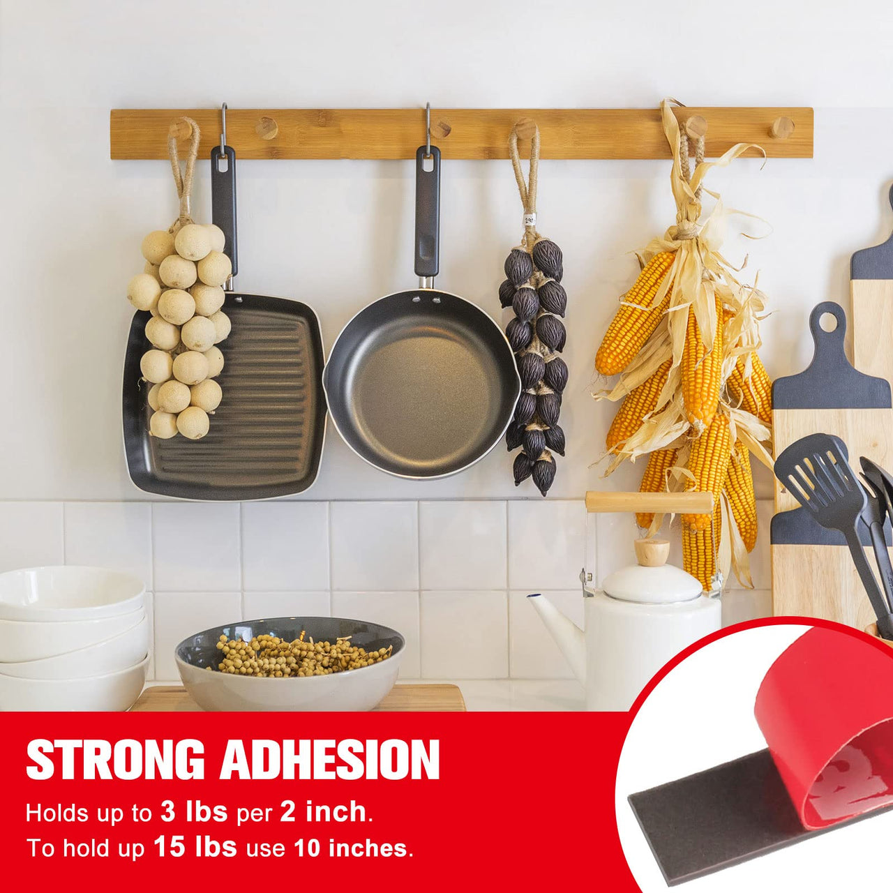 Double Sided Tape Heavy Duty, Small Waterproof Strong Mounting Adhesive Foam Tape, 10ft Length, 0.39in Width for LED Strip Lights, Home Decor, Car, Glass, Sign, Made of 3M VHB Tape,Red