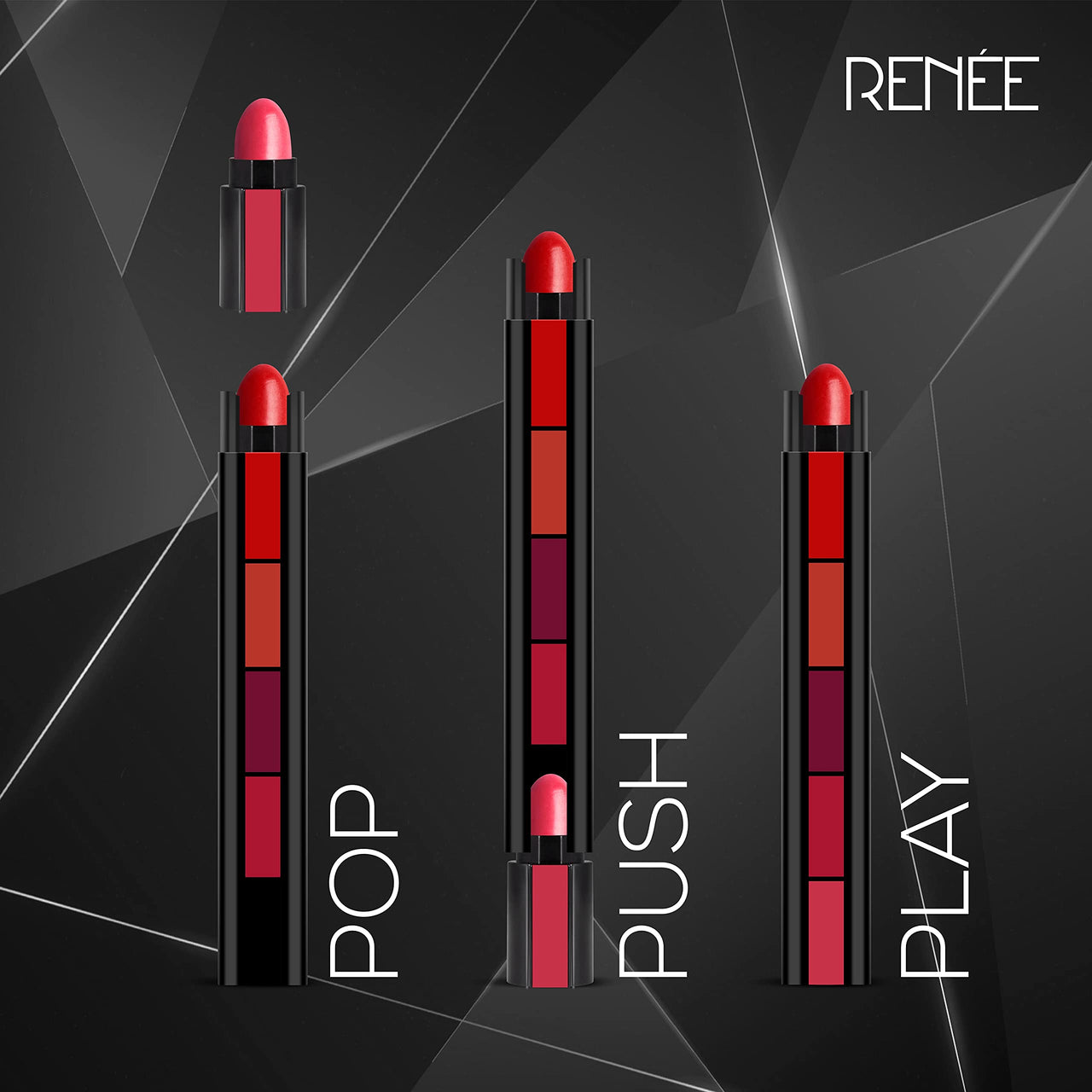 RENEE Fab 5 5-in-1 Lipstick 7.5gm| Five Shades In One| Long Lasting, Matte Finish| Non Drying Formula with Intense Color Payoff| Compact & Easy to Use