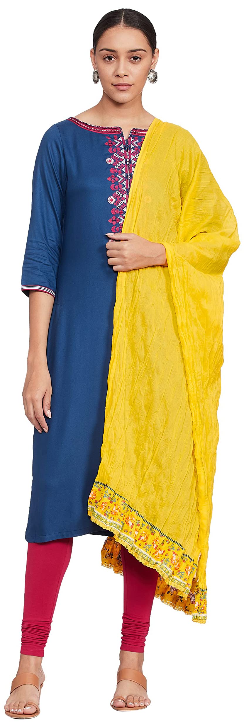 BIBA Women's  Floral Print Cotton Dupatta